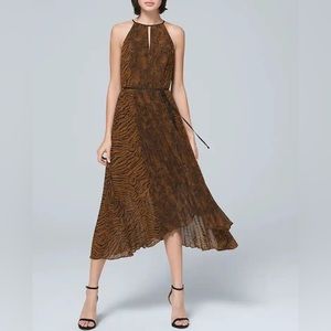 🗃️ White House 🗃️ Black Market Animal Print Pleated Dress